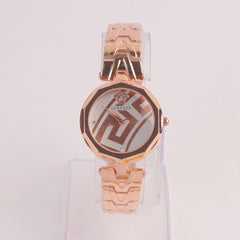 Women Chain Watch Rosegold with Rose & White Dial VCE