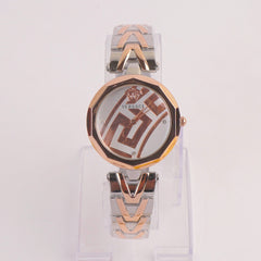 Women Chain Watch Twotone with Rose & White Dial VCE