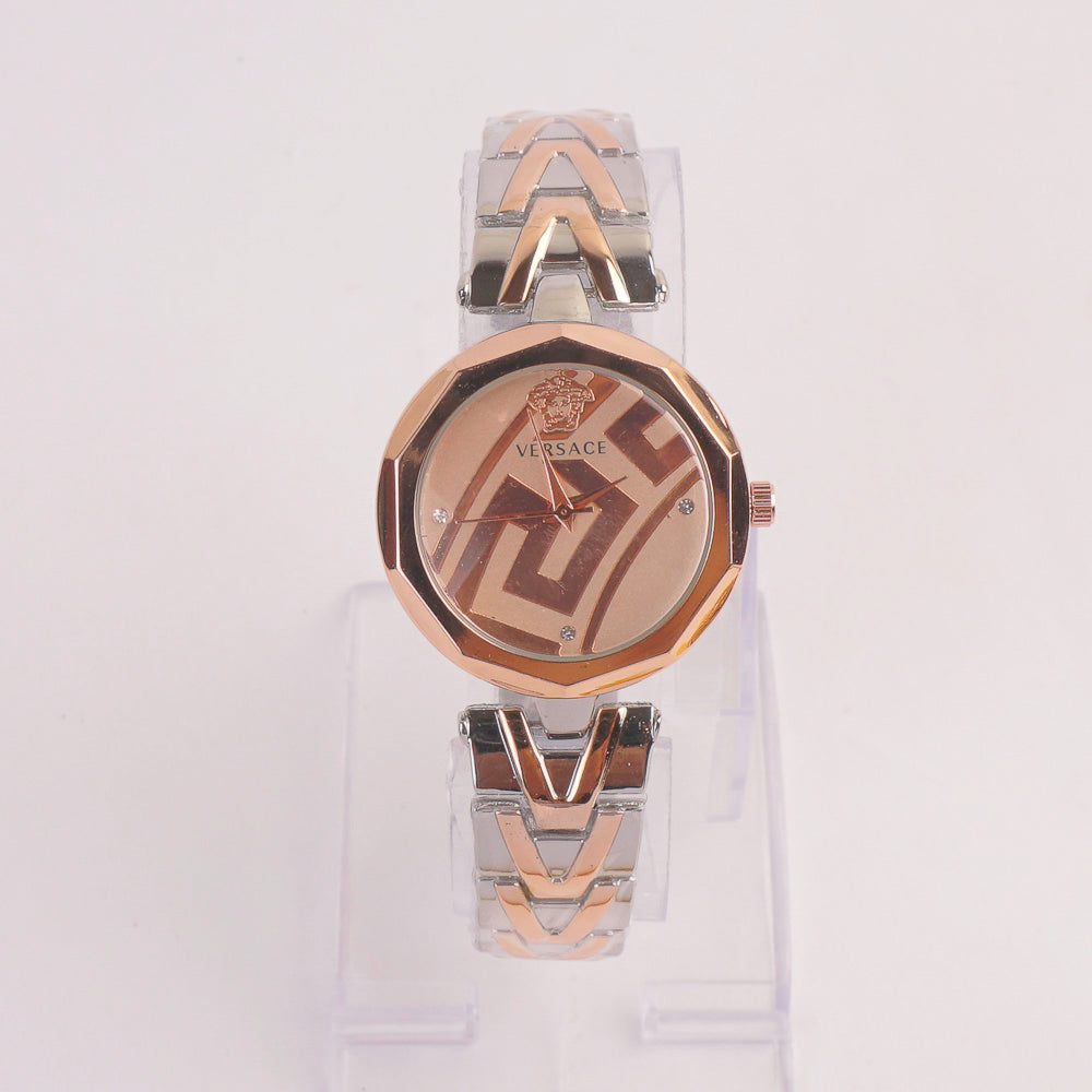 Women Chain Watch Twotone with Rose Dial VCE