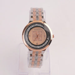 Women Chain Watch Twotone with Rose & Black Dial GY