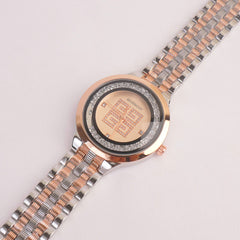 Women Chain Watch Twotone with Rose & Black Dial GY
