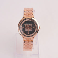 Women Chain Watch Rose with Rose & Black Dial GY