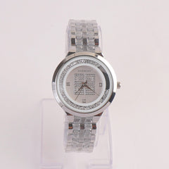 Women Chain Watch Silver with Silver Dial GY