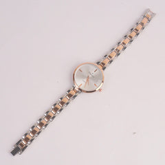 Women Twotone Chain Watch White Dail FCO