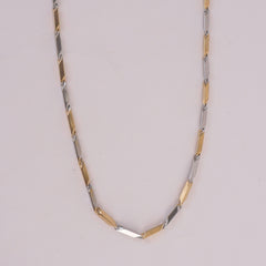 Mens Fancy Chain Necklace 3mm Golden Silver