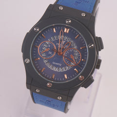 Blue Strap Golden Dial 1352 Men's Wrist Watch