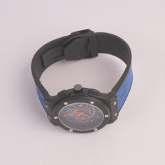Blue Strap Golden Dial 1352 Men's Wrist Watch