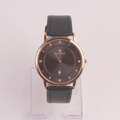 Men Casual Watch Black Golden Dial