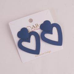 Women Heart Shape Fashion Earring Blue