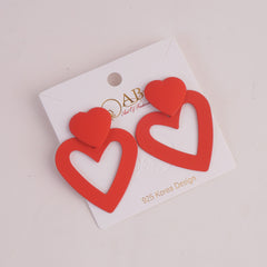 Women Heart Shape Fashion Earring Orange