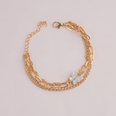 Womens Golden Chain Bracelet White