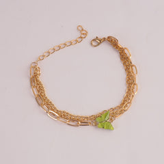 Womens Golden Chain Bracelet Green