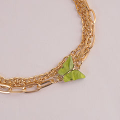 Womens Golden Chain Bracelet Green