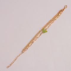 Womens Golden Chain Bracelet Green