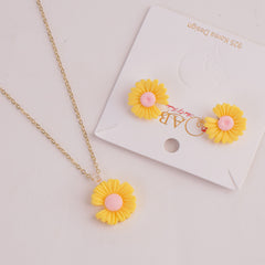 Locket Earring Set Yellow