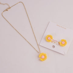 Locket Earring Set Yellow