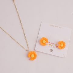 Locket Earring Set Orange
