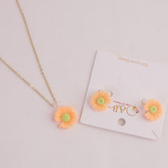 Locket Earring Set Light Orange