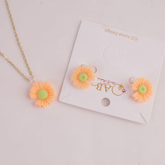 Locket Earring Set Light Orange