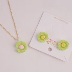 Locket Earring Set Green