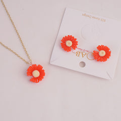 Locket Earring Set Red