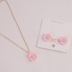 Locket Earring Set Light Pink
