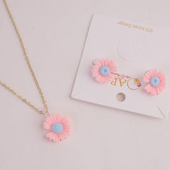 Locket Earring Set Light Pink