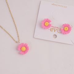 Locket Earring Set Pink