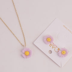 Locket Earring Set Purple