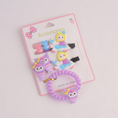 Girls Hairband Hair Clip With Bracelets Purple