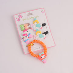 Girls Hairband Hair Clip With Bracelets Orange