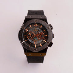 Black Strap Black Dial 1352 Men's Wrist Watch