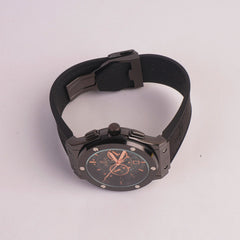 Black Strap Black Dial 1352 Men's Wrist Watch