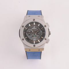 Blue Strap Silver Dial 1352 Men's Wrist Watch
