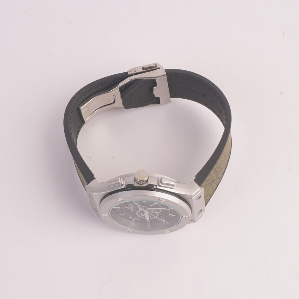 Green Strap Silver Dial 1352 Men's Wrist Watch