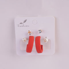 Women Earring Set Red