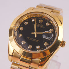 Mens Chain Golden Wrist Watch Black R