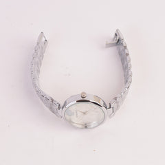Womens Chain Watch Silver with White Dial