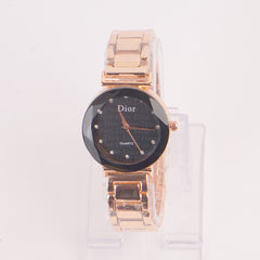 Women Chain Watch Rosegold with Black Dial DR