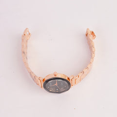 Women Chain Watch Rosegold with Black Dial DR