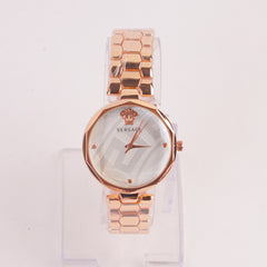 Womens Chain Watch Rosegold with White Dial