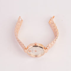 Womens Chain Watch Rosegold with White Dial