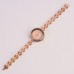 Women Rosegold Chain Watch With Pink Dial