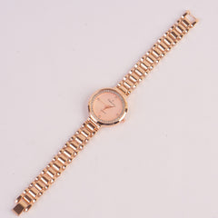 Women Rosegold Chain Watch With Pink Dial