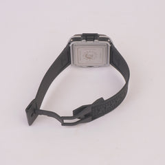 Black Strap Silver Grey Dial Men's Wrist Watch HB