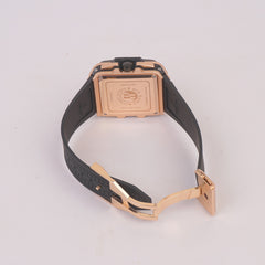 Black Strap Rosegold Grey Dial Men's Wrist Watch HB