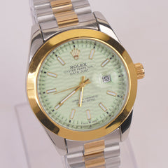 Two Tone Chain Wrist Watch Light Green R