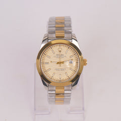 Two Tone Chain Wrist Watch Light Yellow R