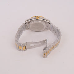 Two Tone Chain Wrist Watch Light Yellow R
