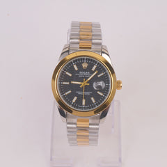 Two Tone Chain Wrist Watch Black R